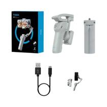 Estabilizador Gimbal Dobrável De 3 Eixos Com Tripé, Luz De Preenchimento E Botão De Zoom Para Vídeos