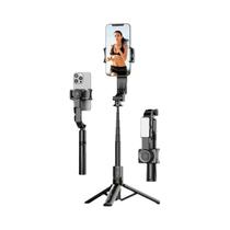 Estabilizador Gimbal Para Smartphone Com Tripé, Luz LED, Bastão De Selfie Anti-Vibração Para