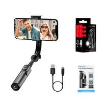 Estabilizador Gimbal Portátil Giratório 360 Para iPhone Android Smartphone Com Tripé Monopé De Luz