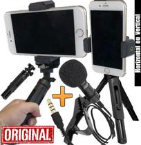 Estabilizador Mão Suporte Tripé Smartphone Monopé Portátil Gravação Vídeo Foto Selfie Universal Microfone Profissional