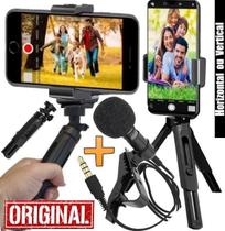 Estabilizador Mão Tripé Smartphone Microfone Lapela Filmagem