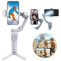 Estabilizador Profissional 3 Eixos Dobrável Bluetooth Rastreamento Facial Luz Integrada Gravações Profissionais Estabilizador Profissional 3 Eixos Dobrável Bluetooth Rastreamento Facial Luz Integrada Gravações Profissionais