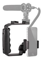 Estabilizador,suporte de mão p/Smartphone c/ 2 sapatas p/iluminador,microfone Estabilizador,suporte de mão p/Smartphone c/ 2 sapatas p/iluminador,microfone