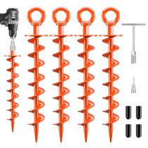 Estaca de Ancoragem FEED GARDEN 38 cm Resistente em Espiral Pacote com 4 Estaca de Ancoragem FEED GARDEN 38 cm Resistente em Espiral Pacote com 4