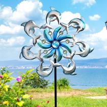 Estaca de jardim Wind Spinner COOZZYHOUR 39 Dolphin Metal