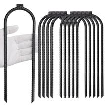 Estaca para viento de trampolín LONSOUR en forma de U de acero 25x8 cm negra