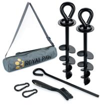 Estaca ROYAL PAW Dog Tie Out Stake Heavy Duty para cães grandes de 95 kg Estaca ROYAL PAW Dog Tie Out Stake Heavy Duty para cães grandes de 95 kg