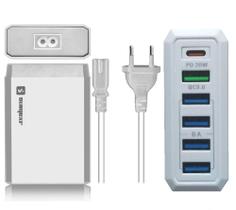 Estação Carregador De Celular Com Função Turbo 6 Portas Usb - Sumexr