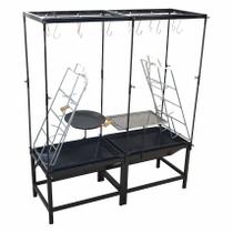 Estação Churrasco Dupla Fogo Chão Picanheira Grelha e Varal