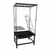 Estação Churrasco Fogo De Chão Lareira Grelha Aço E Varal