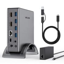 Estação de acoplamento para laptop com monitor duplo WAVLINK com PD de 130 W Estação de acoplamento para laptop com monitor duplo WAVLINK com PD de 130 W