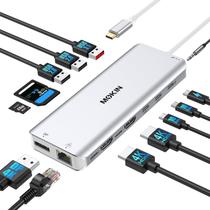 Estação de acoplamento para notebook MOKiN 13 em 1 com HDMI duplo 4K e hub DP Estação de acoplamento para notebook MOKiN 13 em 1 com HDMI duplo 4K e hub DP