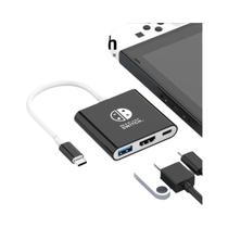 Estação De Acoplamento Portátil Tipo C HDMI USB 3.0 Compacta Para Viagem E Jogos, Fácil De Estação De Acoplamento Portátil Tipo C HDMI USB 3.0 Compacta Para Viagem E Jogos, Fácil De