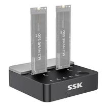 Estação de Acoplamento SSK DK201 Dual Bay NVMe SSD USB 3.2 20Gbps Clonador Offline M.2 Docking Stati Estação de Acoplamento SSK DK201 Dual Bay NVMe SSD USB 3.2 20Gbps Clonador Offline M.2 Docking Stati