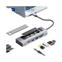 Estação De Acoplamento USB C Hub 8 Em 1 Com Adaptador SSD M.2 De Armazenamento Em Disco Para PC