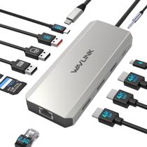 Estação de acoplamento WAVLINK Dual Monitor DisplayPort HDMI 100W PD