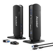 Estação de ancoragem Acodot 13 em 1 USB 3.0 com monitor duplo HDMI VGA DVI