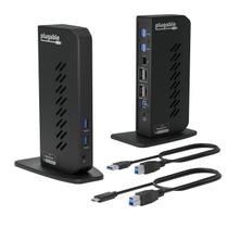 Estação de Ancoragem Dual USB 3.0/USB-C com Display 4K - Compatível com Windows e Mac