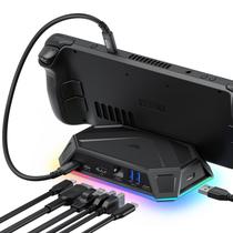 Estação de ancoragem JSAUX RGB 8 em 1 para Steam Deck (OLED) /ROG Ally/Legion Go