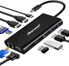 Estação de ancoragem para laptop USB C Hiearcool 11 em 1 tipo C Hub