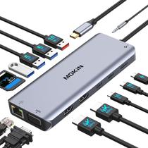 Estação de ancoragem para laptop USB C MOKin 14 em 1, monitor duplo 4K Estação de ancoragem para laptop USB C MOKin 14 em 1, monitor duplo 4K