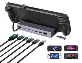 Estação de ancoragem Steam Deck 7 em 1 com 4K @60Hz HDMI DisplayPort