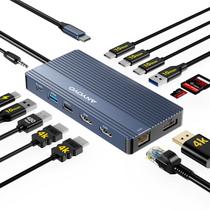 Estação de ancoragem USB C ANYOYO 14 em 1 com tela tripla cinza
