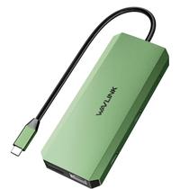 Estação de ancoragem USB C WAVLINK Dual Monitor 13 portas verde