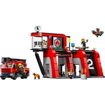 Estação de Bombeiros Lego City com Caminhão de Bombeiros - 60414 843 Peças