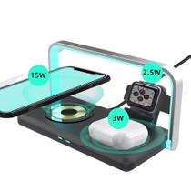 Estação de Carregamento com Luz Noturna Tomate MTG-155 - Carregador USB Multifuncional Estação de Carregamento com Luz Noturna Tomate MTG-155 - Carregador USB Multifuncional