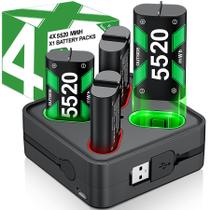 Estação de carregamento DINOSTRIKE com 4 baterias recarregáveis para controle de Xbox, USB-C Estação de carregamento DINOSTRIKE com 4 baterias recarregáveis para controle de Xbox, USB-C