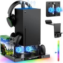 Estação de carregamento e ventilador de resfriamento para Xbox Series X MENEEA RGB