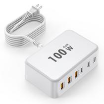 Estação de carregamento Fitquipment USB C Fast Charger 100W GaN 6 portas Estação de carregamento Fitquipment USB C Fast Charger 100W GaN 6 portas