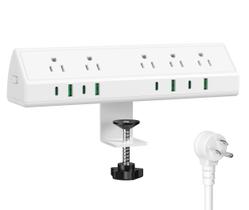 Estação de carregamento Jgstkcity 45W Fast 4 USB-C 5 tomadas AC brancas Estação de carregamento Jgstkcity 45W Fast 4 USB-C 5 tomadas AC brancas