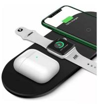 Estação De Carregamento Por Indução 3 Em 1 Celular Fone Relógio