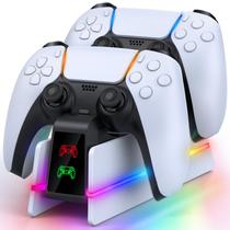 Estação de Carregamento PS5 RJAD com 9 Luzes RGB Coloridas