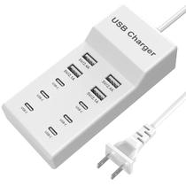 Estação de carregamento sccvee USB C Charger 10 portas 50W Desktop Estação de carregamento sccvee USB C Charger 10 portas 50W Desktop