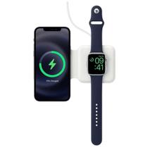 Estação de carregamento sem fio magnética 2 em 1 estação de carregamento sem fio dobrável compatível com iPhonnee iWatch