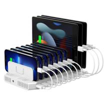 Estação de carregamento Unitek Carregador USB de 10 portas 60W para vários dispositivos Estação de carregamento Unitek Carregador USB de 10 portas 60W para vários dispositivos