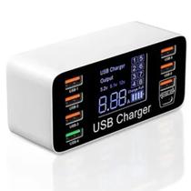 Estação De Carregamento USB Compacta Alta Velocidade Multiportas Presente Natal