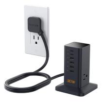Estação de carregamento USB TESSAN 9 em 1 de 30 W com protetor contra sobretensão Estação de carregamento USB TESSAN 9 em 1 de 30 W com protetor contra sobretensão