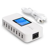 Estação de carregamento Veebon, carregador rápido USB de 8 portas, 60W/12A, branco