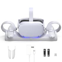 Estação de carregamento VR D.Gruoiza para Oculus/Meta Quest 2 com 2 baterias Estação de carregamento VR D.Gruoiza para Oculus/Meta Quest 2 com 2 baterias