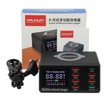 Estação de Carregamento Yaxun Carregador Entrada USB 8 Portas e Indução YX.X9 Medidor Voltagem Estação de Carregamento Yaxun Carregador Entrada USB 8 Portas e Indução YX.X9 Medidor Voltagem