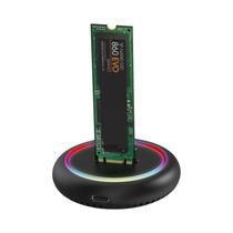 Estação De Docking SSD RGB LED De Protocolo Duplo USB C NVME NGFF HDD SATA Pela Blueendless