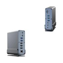 Estação De Docking Tipo-C 15 Em 1 Com Adaptador De Áudio 4K HDMI DisplayPort USB a RJ45 SD TF Para