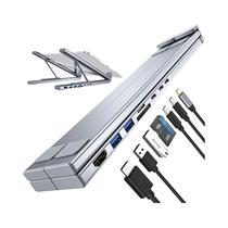 Estação De Docking Universal 8 Em 1 USB C Para Laptop Com 2 Portas USB 3.1, Leitor De Cartão SD TF E
