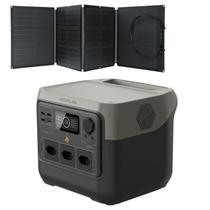 Estação De Energia EcoFlow 110v River 2 PRO Gerador Com Painel Solar 160W Portátil