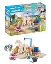Estação de lavagem Toy Playmobil Horses of Waterfall com Isabella Estação de lavagem Toy Playmobil Horses of Waterfall com Isabella