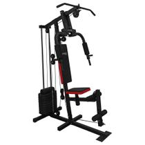 Estação de Musculação Tedm45k com 45kg de Peso Preto, Aço Reforçado, Ideal para Treino Completo